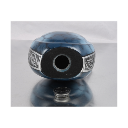 Small Blue Clouded Teardrop Urn