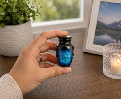 Blue Butterflies Mini Keepsake Urn
