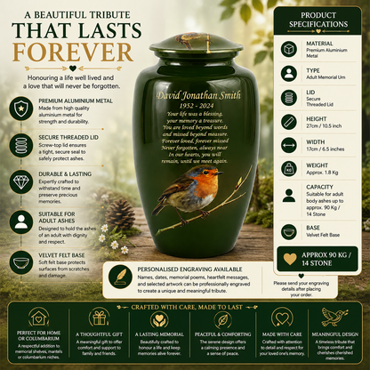 Robin Bird Adult Cremation Ashes Urn