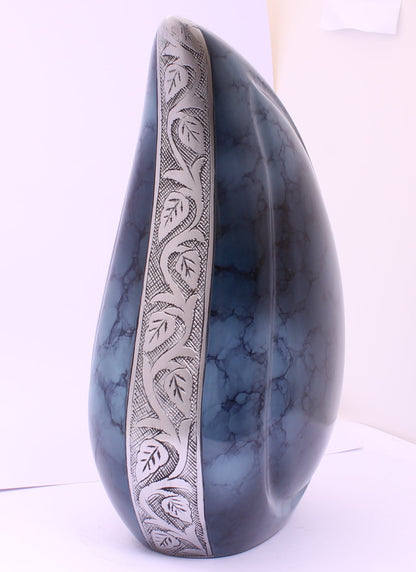 Blue Clouded Cremation AluminiumUrn
