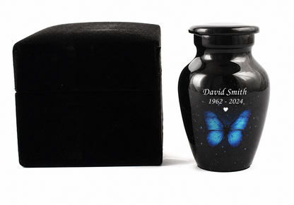 Mini Blue Butterfly with Stars Small Keepsake Urn