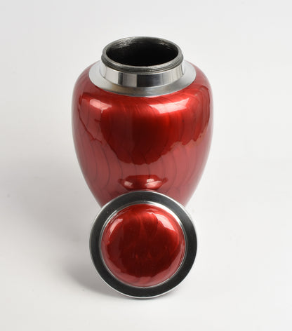 Red and Silver Dove Shape Adult Urn