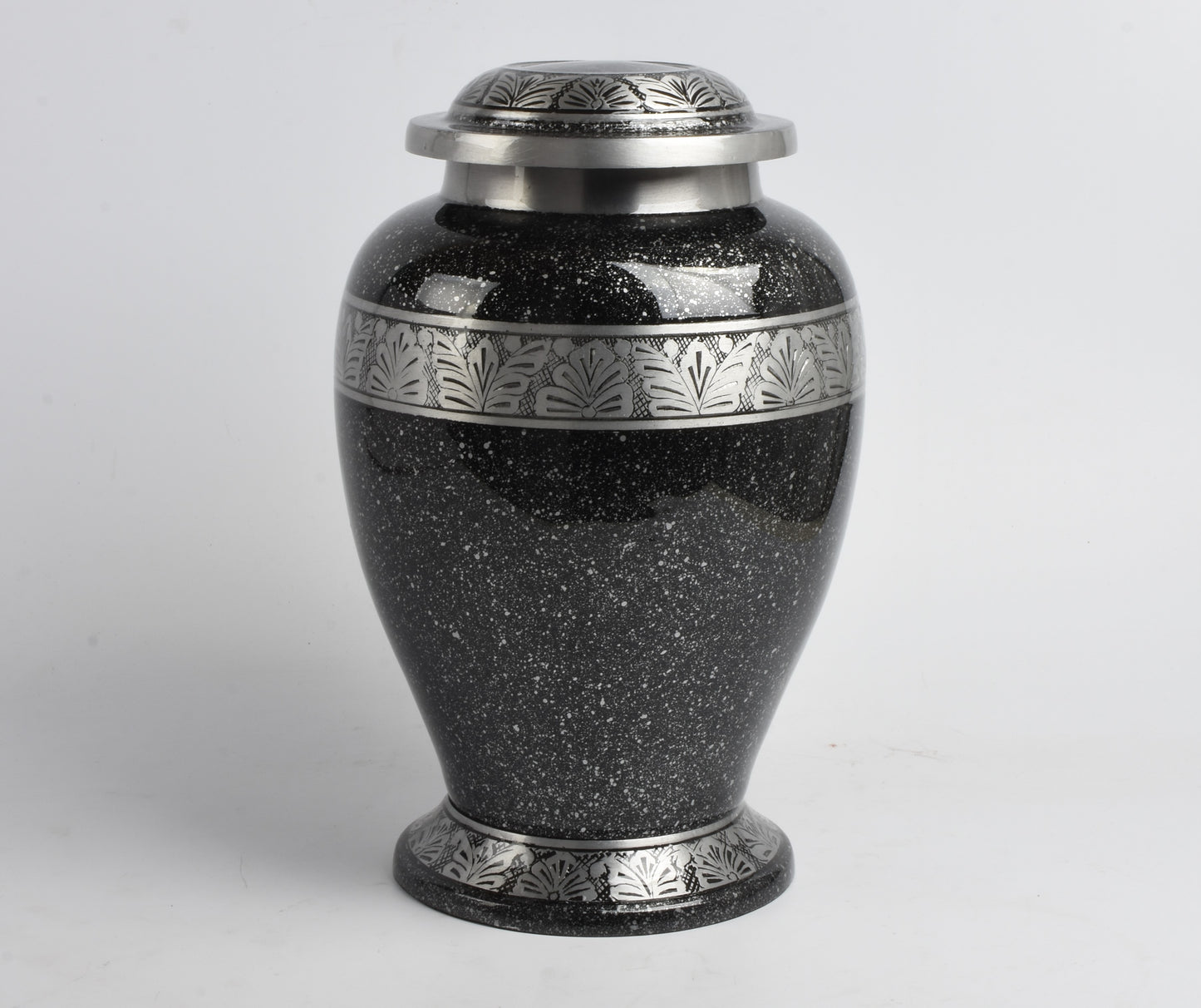 Grey-Black Cremation Urn – Hand Crafted Aluminium Adult Memorial Urn
