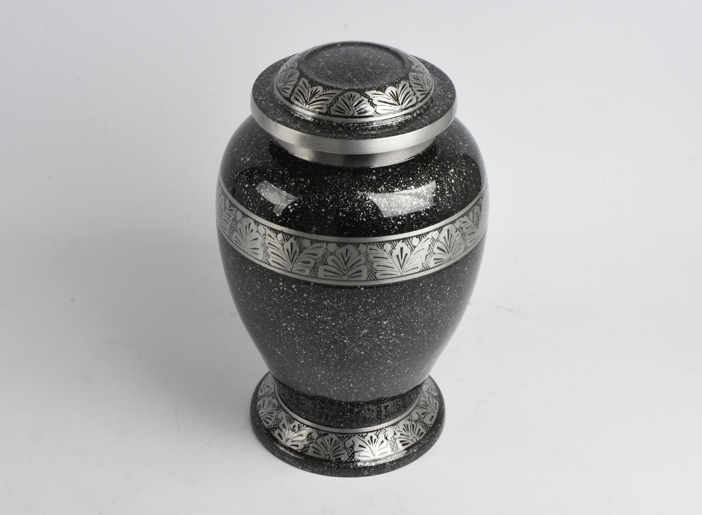 Grey-Black Cremation Urn – Hand Crafted Aluminium Adult Memorial Urn