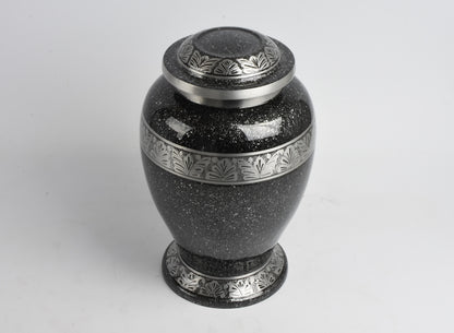 Grey-Black Cremation Urn – Hand Crafted Aluminium Adult Memorial Urn