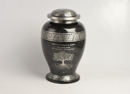 Grey-Black Tree Of Life Urn