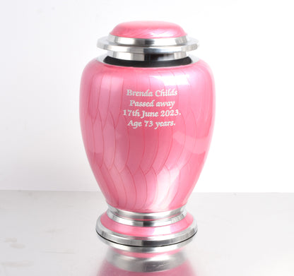 Pink and Silver Dove Shape Urn