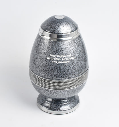 Grey Egg Shape Cremation Urn