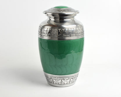 Classic Green Aluminium Adult Cremation Urn