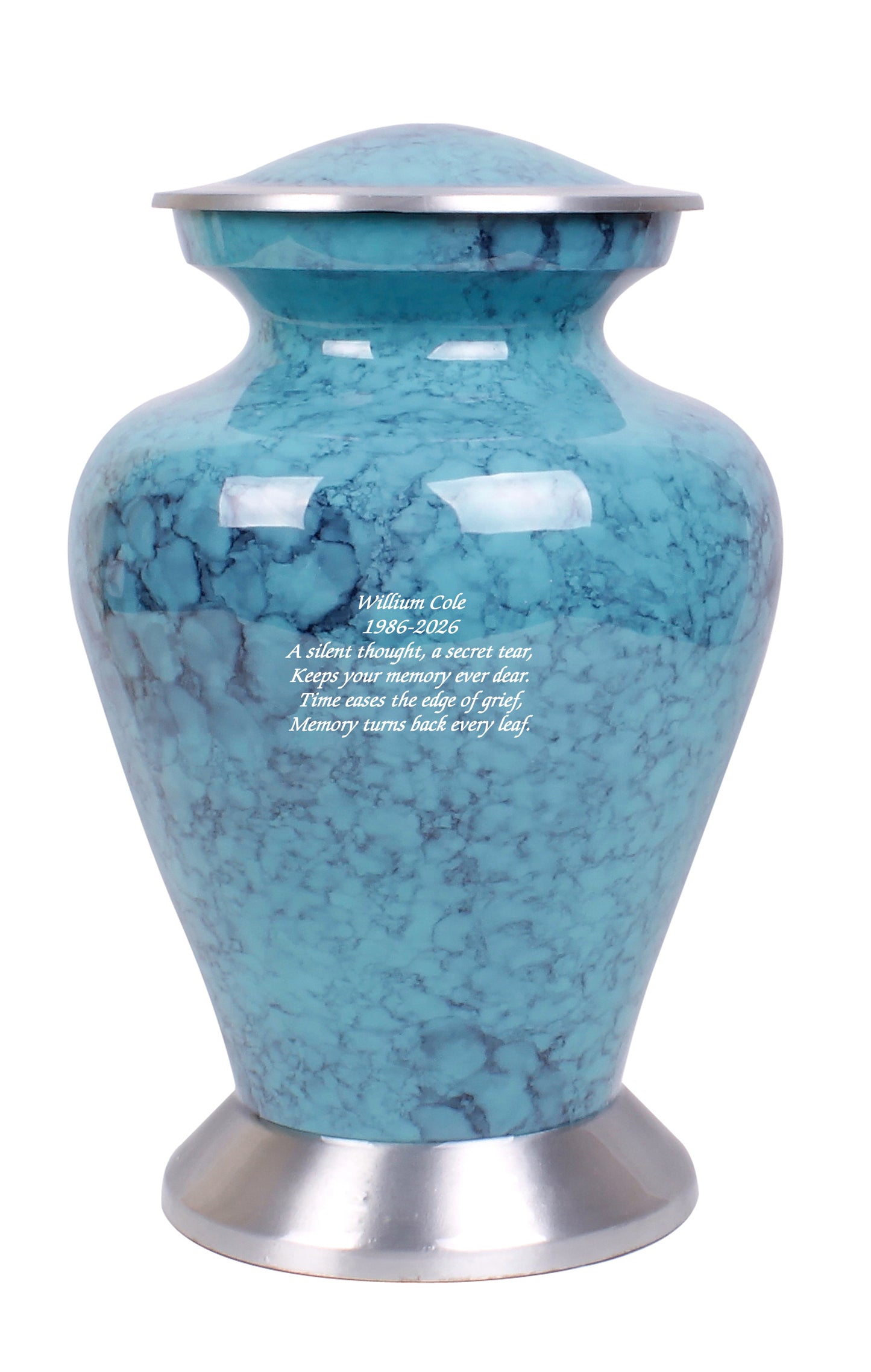 Light Blue Clouded Adult Urn