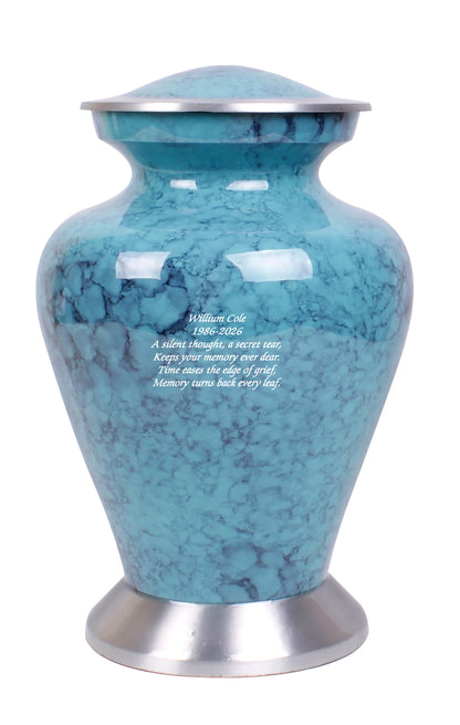 Light Blue Clouded Adult Urn