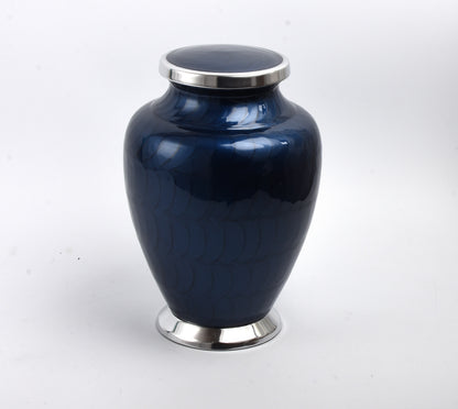Blue with Silver Aria Adult Cremation Urn