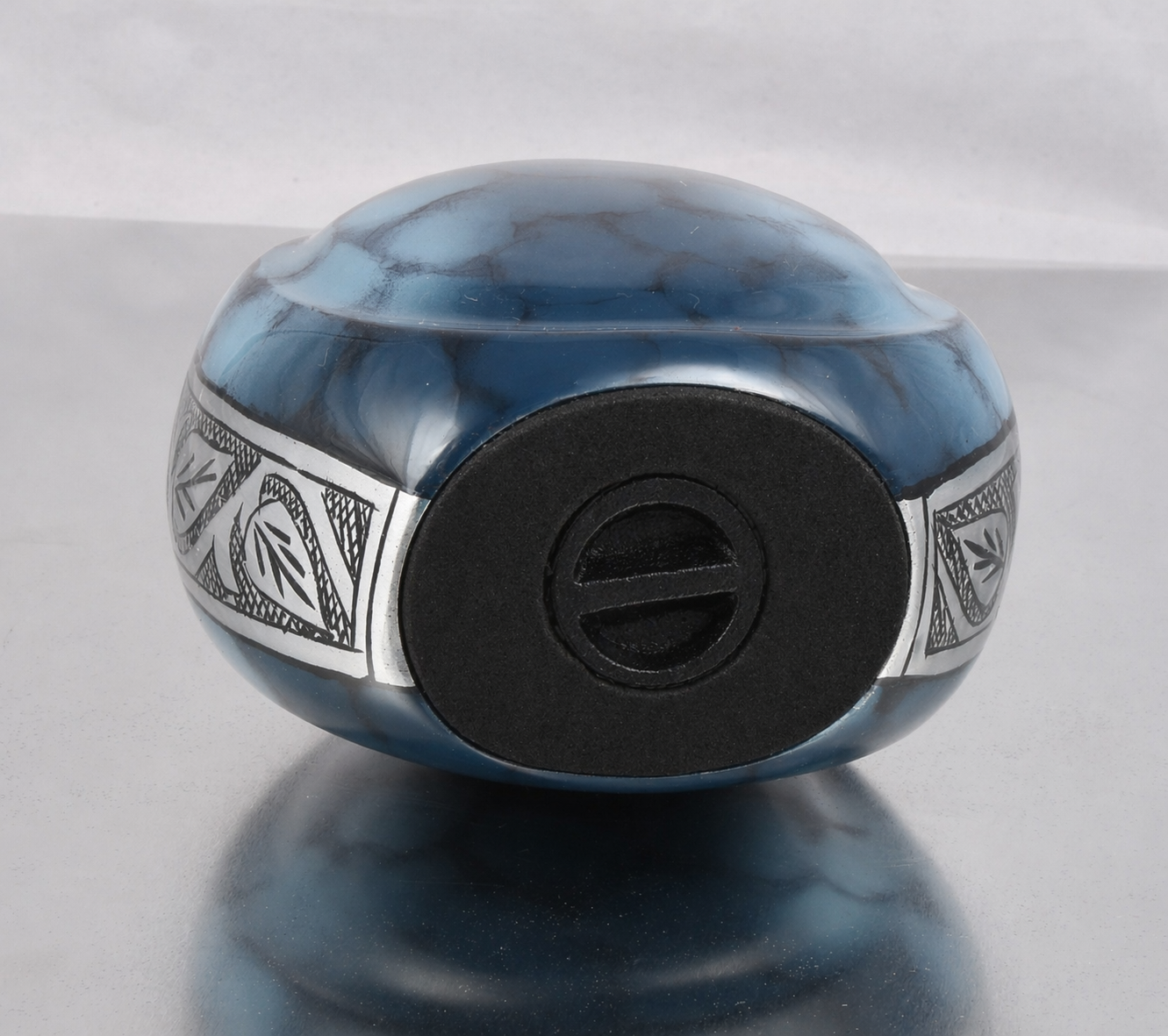 Small Blue Clouded Teardrop Urn