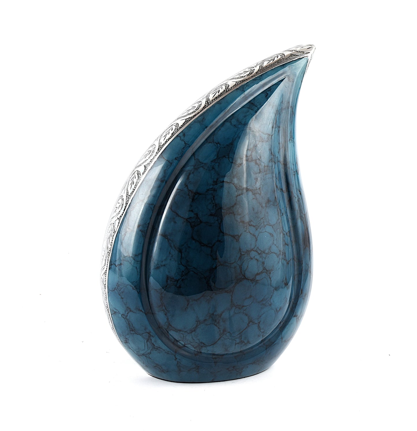 Blue Clouded Teardrop Cremation Urn