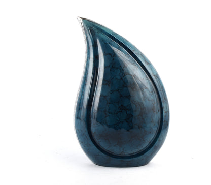 Blue Clouded Teardrop Cremation Urn