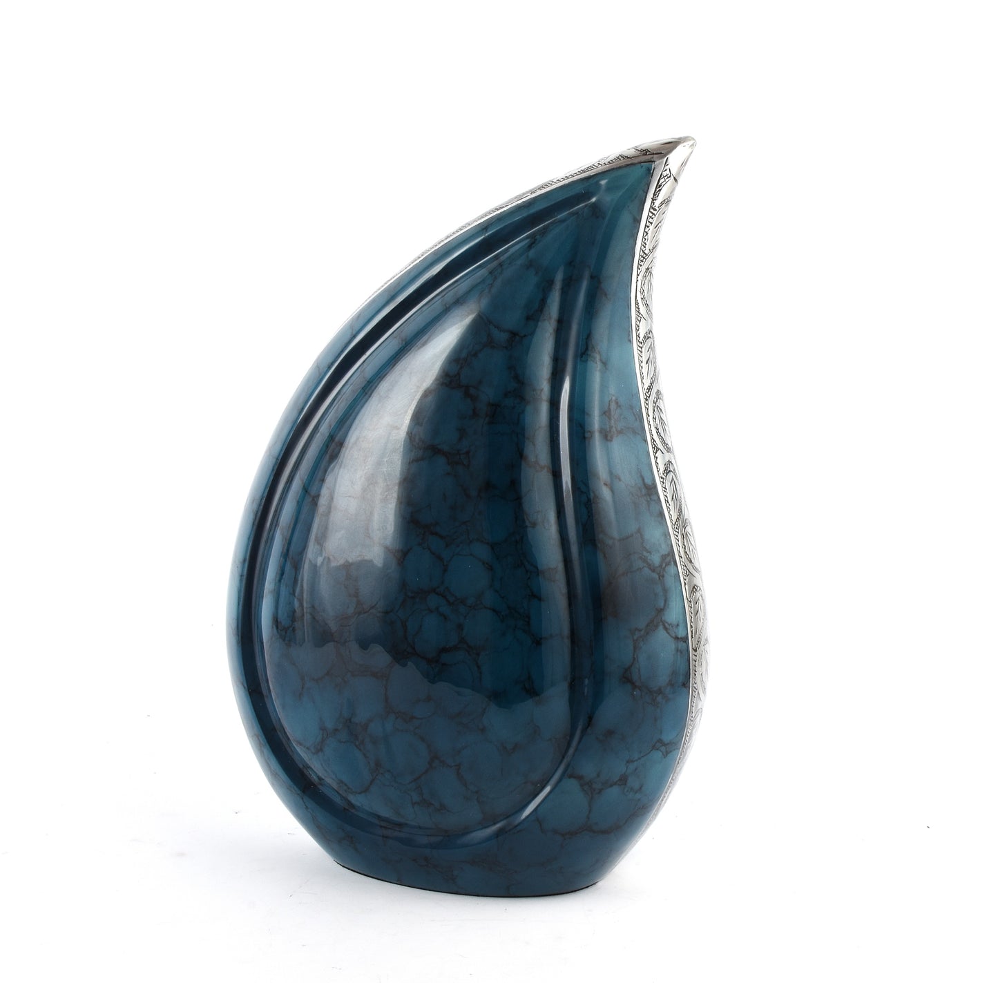 Blue Clouded Teardrop Cremation Urn
