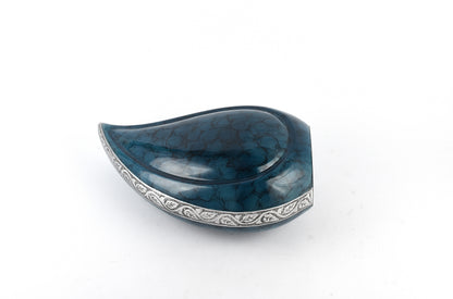 Blue Clouded Teardrop Cremation Urn