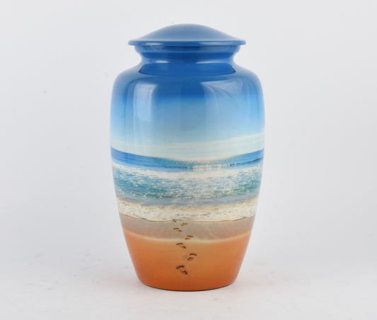 Beach Footprint Adult Cremation Urn