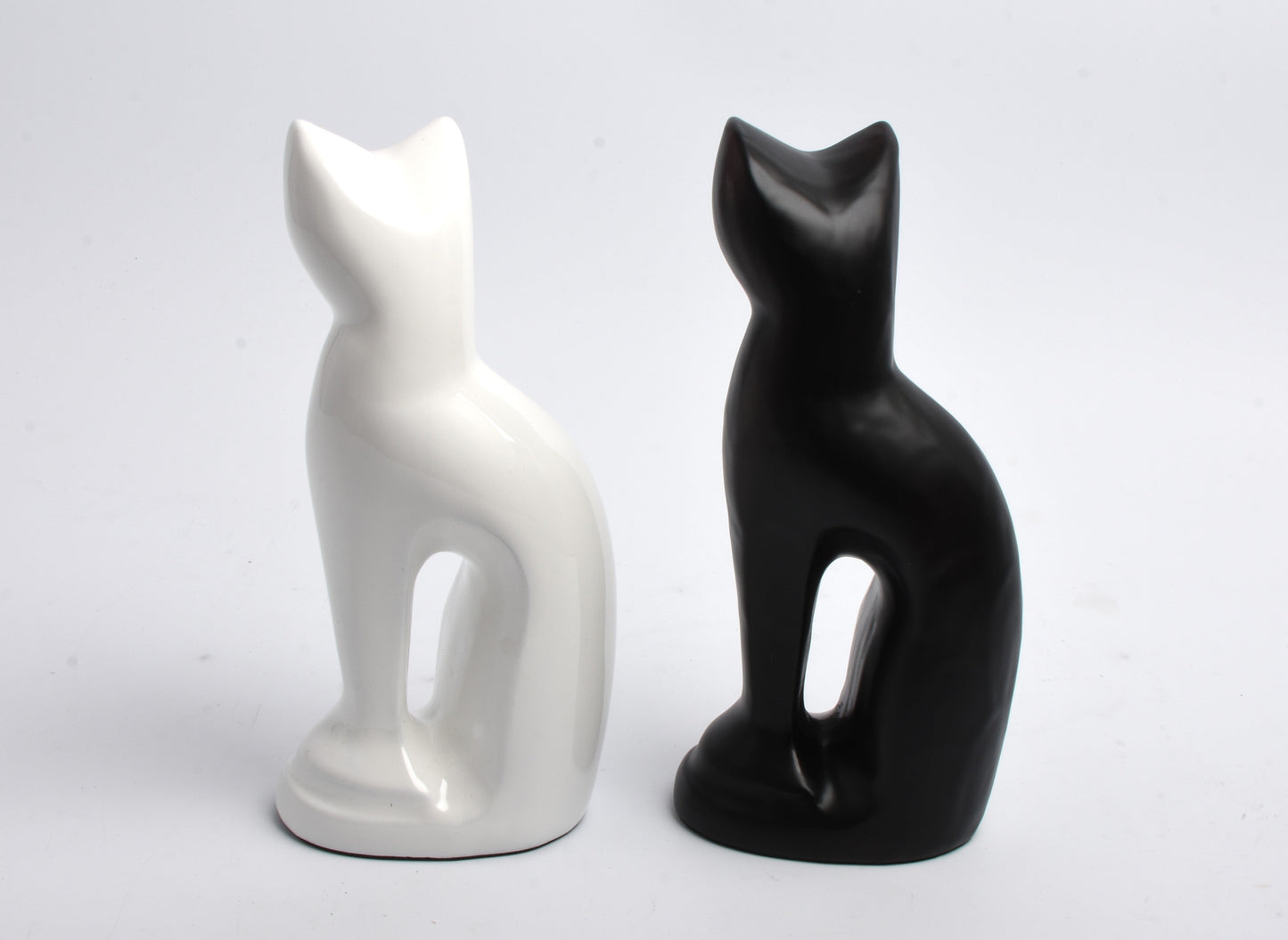 Cat Shape Urn Black and White