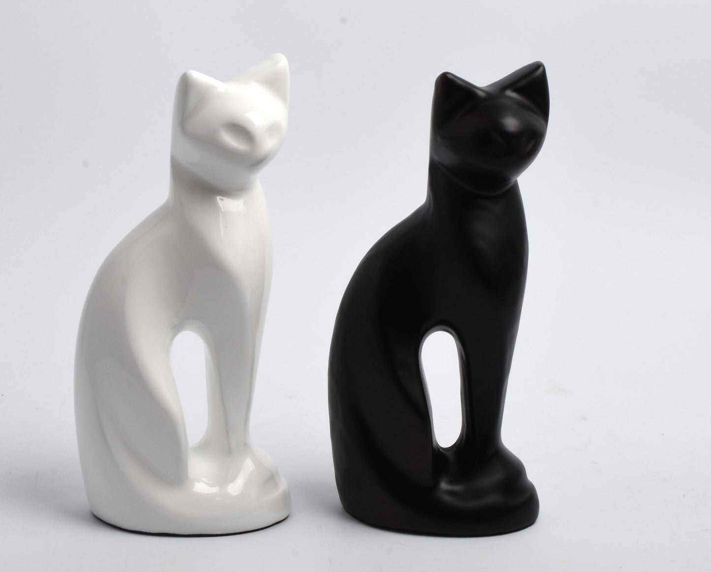 Cat Shape Urn Black and White