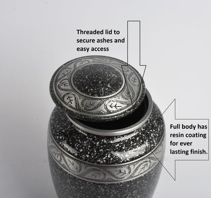 Adult Cremation Ashes Urn Black Marble Design