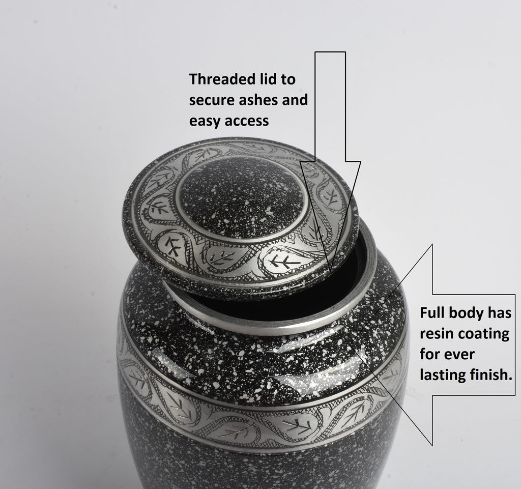 Adult Cremation Ashes Urn Black Marble Design – UrnsWithLove