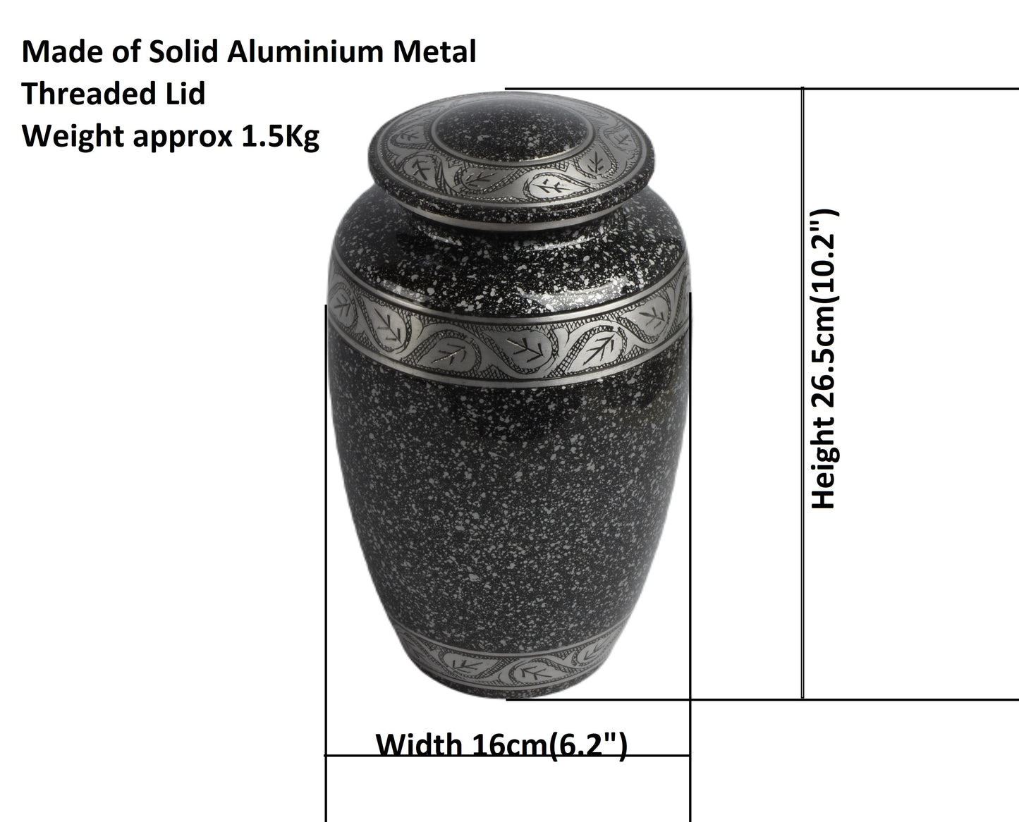 Adult Cremation Ashes Urn Black Marble Design