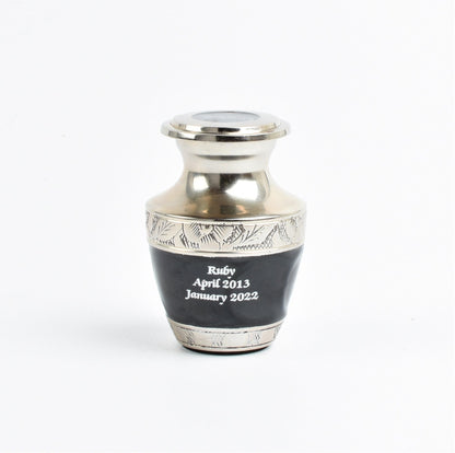 Black & Silver Mini Keepsake Urn