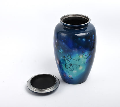 Blue Butterflies Adult Cremation Urn
