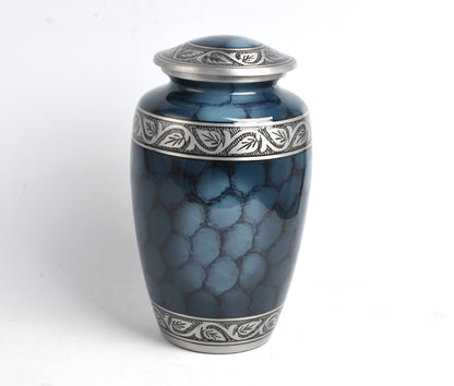 Blue Clouded Aluminium Cremation Urn