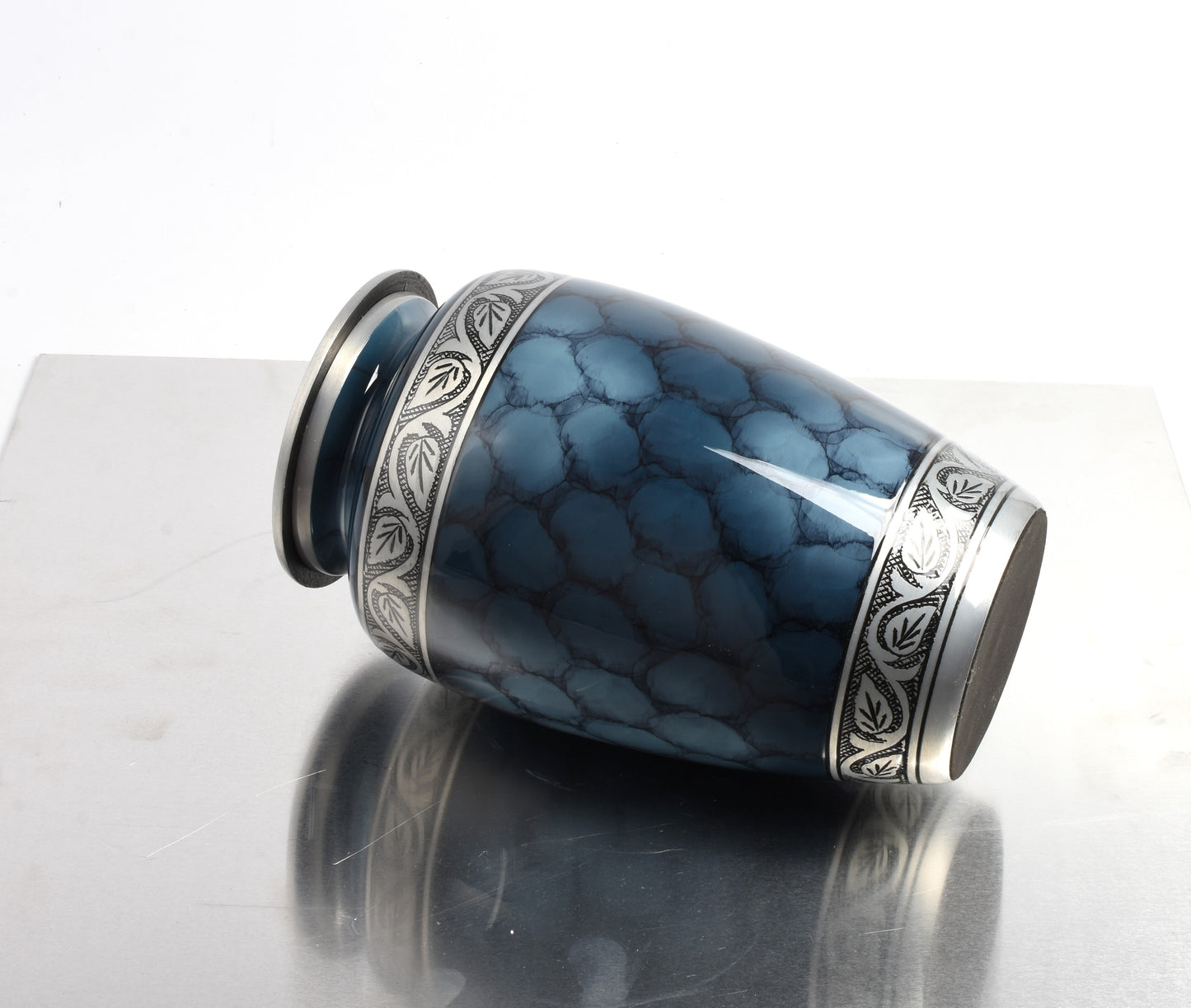 Blue Clouded Aluminium Cremation Urn