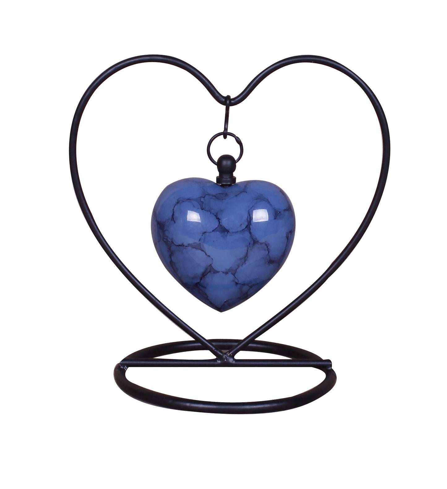 White Heart In Heart Keepsake With Funnel, Stand & Box NEW