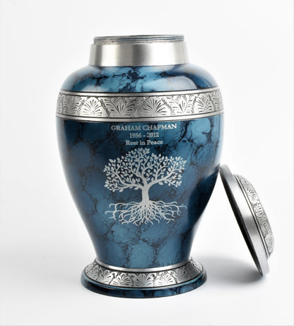 Blue Cloud Tree Of Life Urn