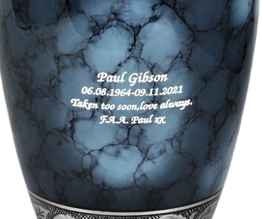 Blue urn, Blue cloud urn,white urn, pearl white urn, aluminium urn, engraved urn, personalise urn,blue urn, aluminium urn free delivery fast delivery , cremation urn for ashes , urn for ashes , container for ashes, ashes storage jar, human ashes container, large urn , british urn, adult ashes urn, cremation urn for human ashes, funeral memorial burial remembrance URN, affordable price urn, metal urn, blue urn, free delivery urn, quick delivery urn