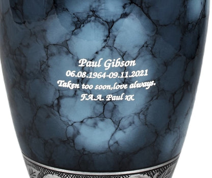 Blue urn, Blue cloud urn,white urn, pearl white urn, aluminium urn, engraved urn, personalise urn,blue urn, aluminium urn free delivery fast delivery , cremation urn for ashes , urn for ashes , container for ashes, ashes storage jar, human ashes container, large urn , british urn, adult ashes urn, cremation urn for human ashes, funeral memorial burial remembrance URN, affordable price urn, metal urn, blue urn, free delivery urn, quick delivery urn