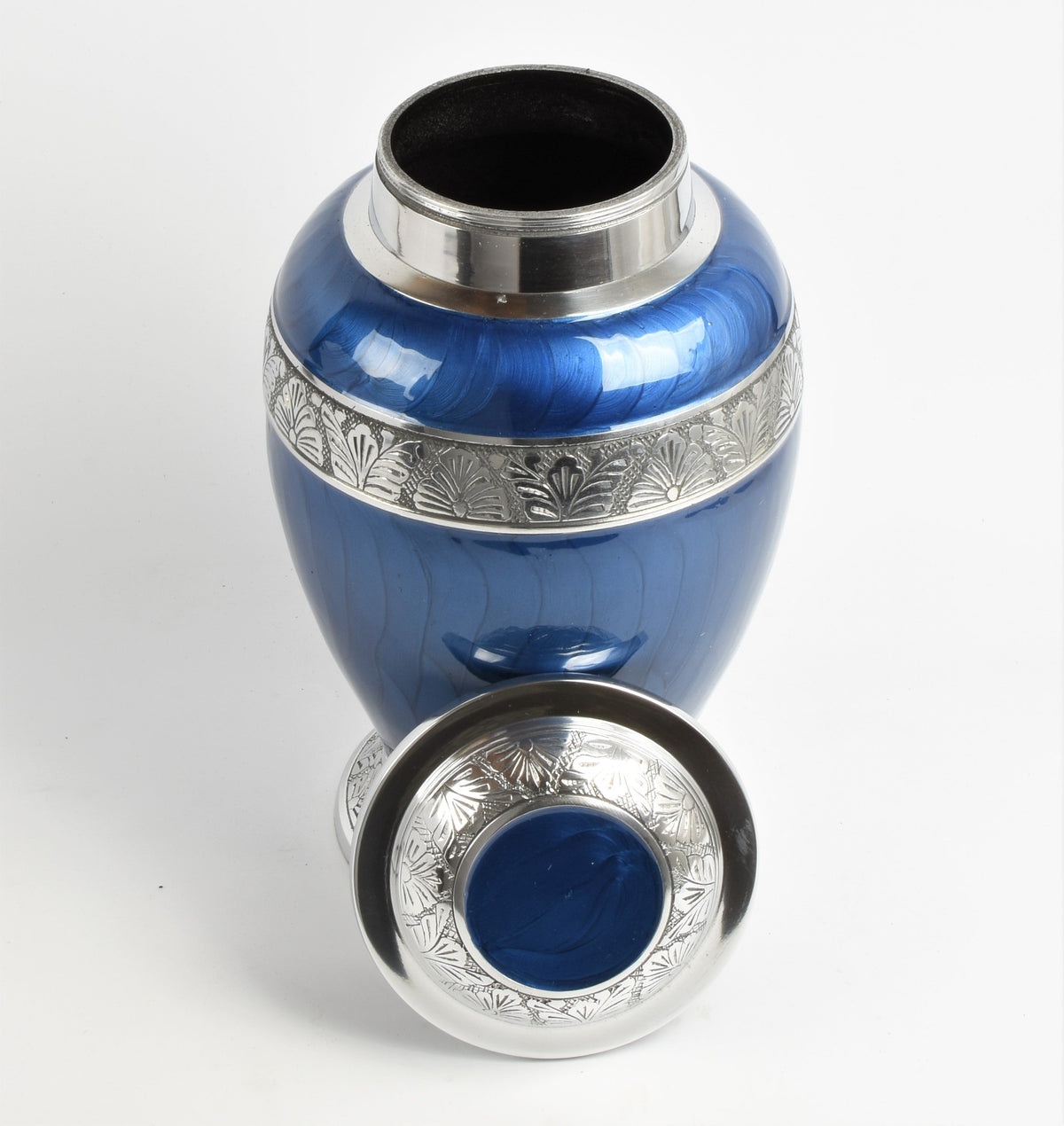 Blue & Silver Aluminium Dove Cremation Urn