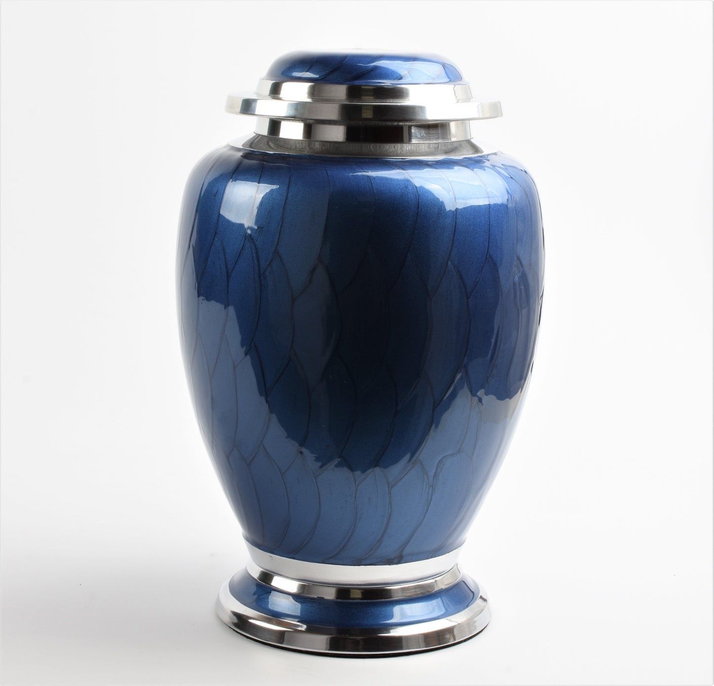 Blue and Silver Dove Shape Urn
