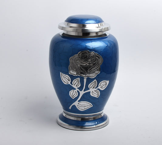 Blue Rose Flower Cremation Urn Dove Design