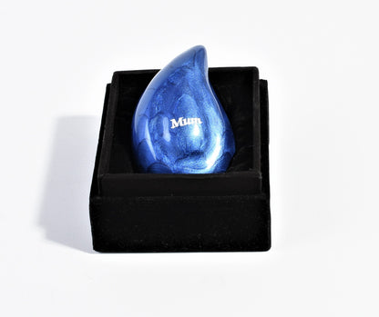 Blue Teardrop Keepsake Urn