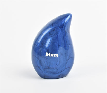 Blue Teardrop Keepsake Urn