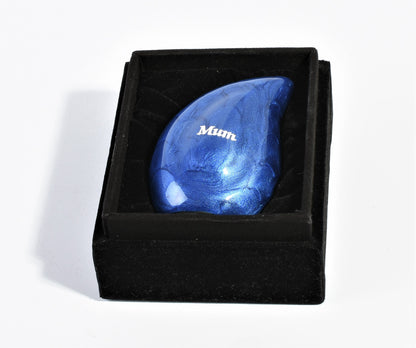 Blue Teardrop Keepsake Urn