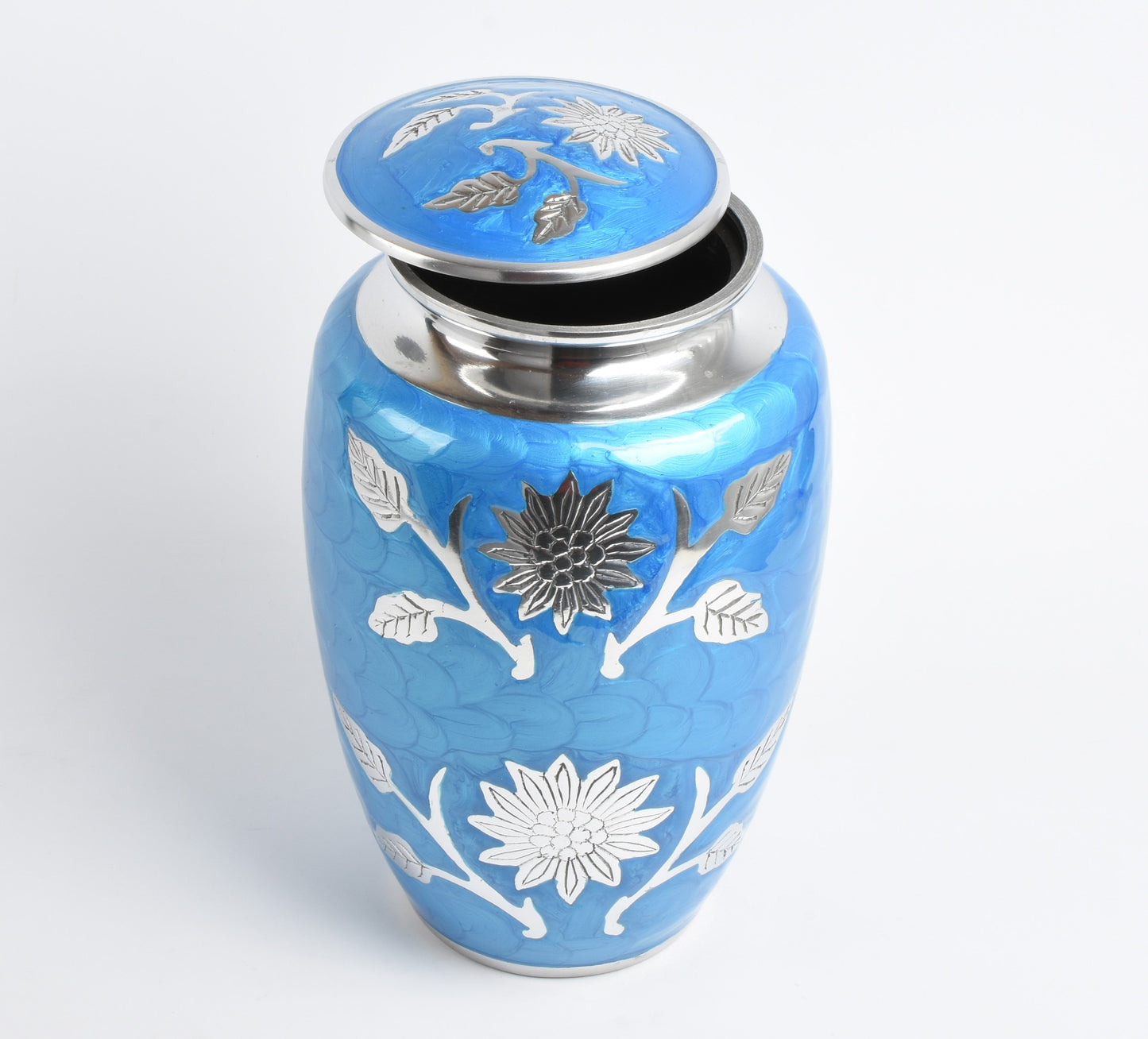 Blue Flower Cremation Urn