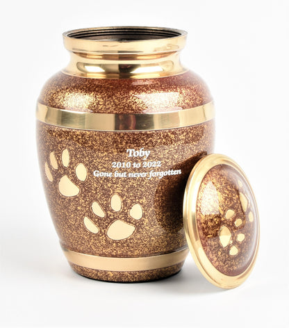 Brown Paw 6" Small Pet Ashes Urn