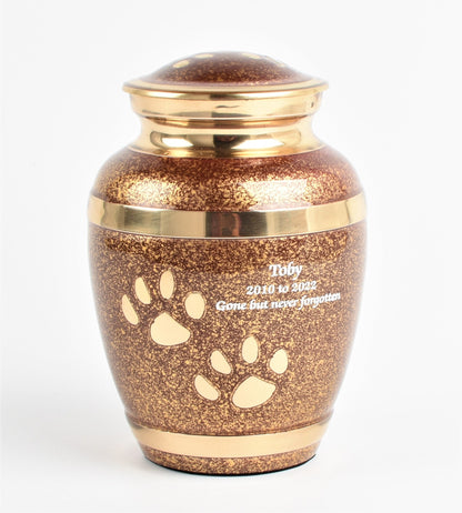 Brown Paw 6" Small Pet Ashes Urn