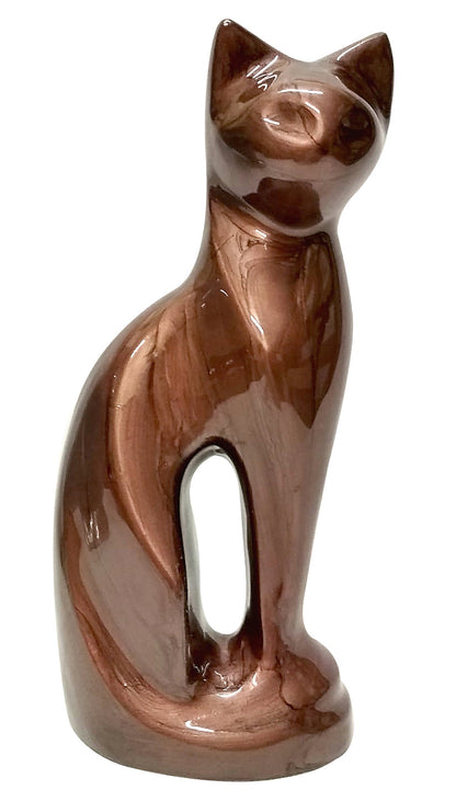 dark brown cat cremation urn chocolate brown cat urn