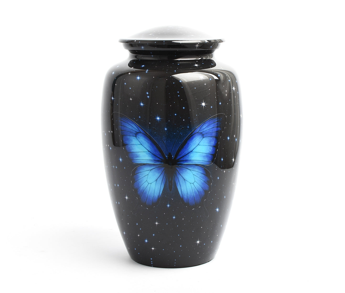 Blue Butterfly Galaxy Design Adult Cremation Ashes Urn