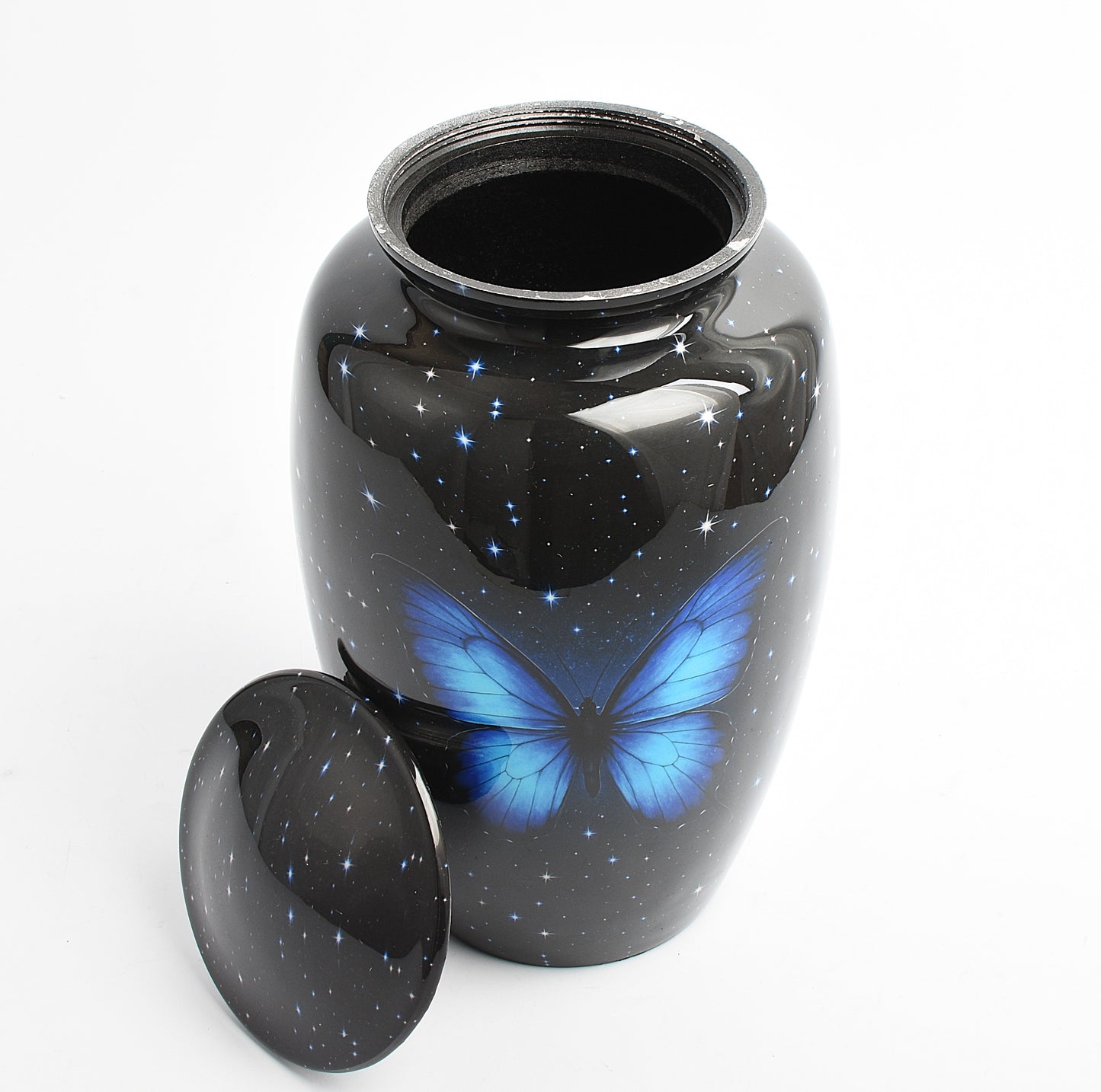 Blue Butterfly Galaxy Design Adult Cremation Ashes Urn