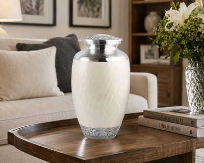 Pearl White Double Capacity Companion Urn  (425 Lb/190 Kg)
