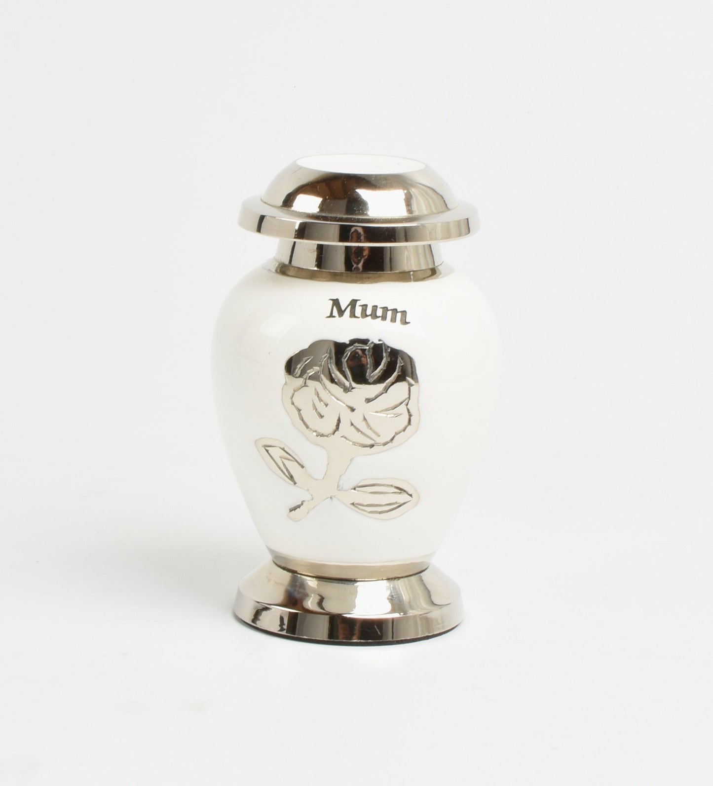 Silver Rose On White Keepsake Keepsake