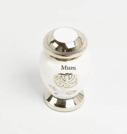 Silver Rose On White Keepsake Keepsake